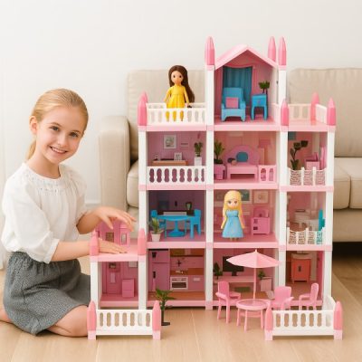 Căsuță pentru păpuși + 4 păpuși GRATUIT | VILLADREAM